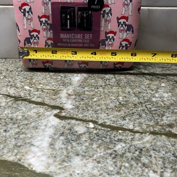 NEW French Bulldog Frenchie Boston Terrier Santa Manicure Set Case Christmas - Picture 5 of 6